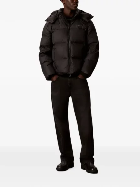 Geacă Calvin Klein cu glugă negru