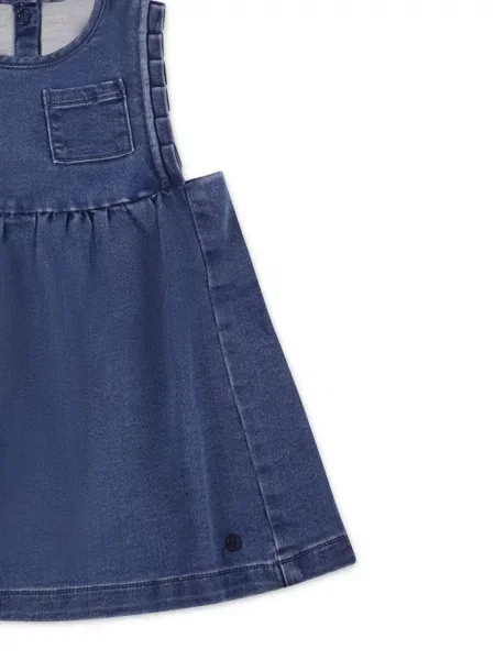 Sukienka jeansowa dziecięca Petit Bateau niebieska