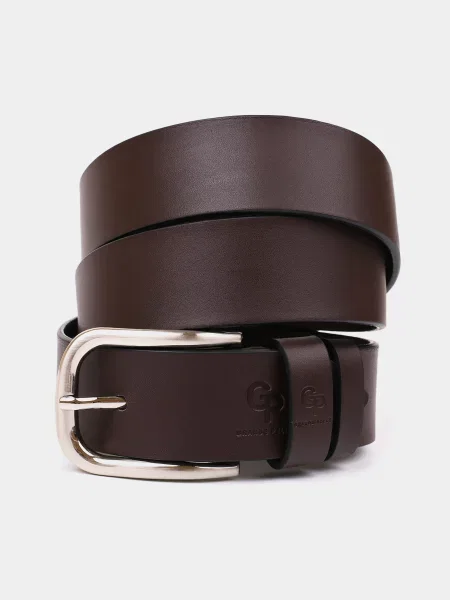 Кожаный ремень Grande Pelle с ремешками коричневый