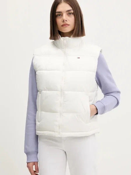 Tommy Jeans vestă de iarnă alb