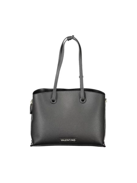 Lniana torebka Valentino Bags czarna