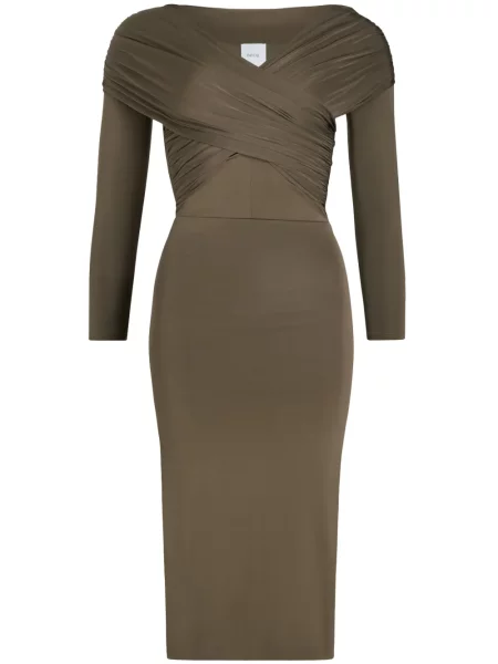 Odgovarati midi haljina Patou od jersey iznad koljena smeđa