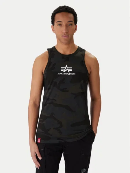 ALPHA INDUSTRIES Majica kamen / temno / črna / bela siva