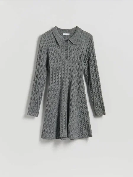 Reserved Dzianinowa sukienka mini szary