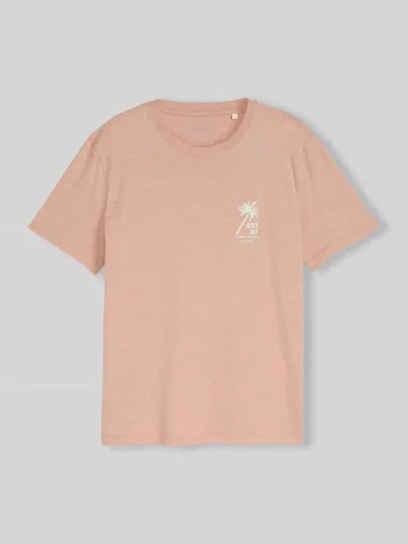 T-shirt o kroju regular fit z czystej bawełny Tom Tailor Denim pomarańczowa