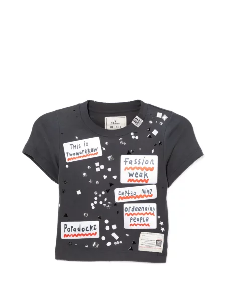 Koszulka Maison Mihara Yasuhiro z nadrukiem czarna