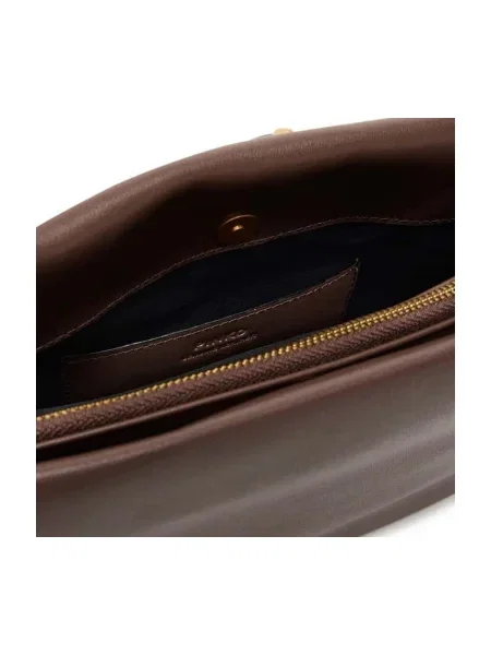 Pinko crossbody kabelka dámska kožená hnedá