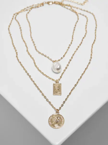 Colier Urban Classics cu perle gri