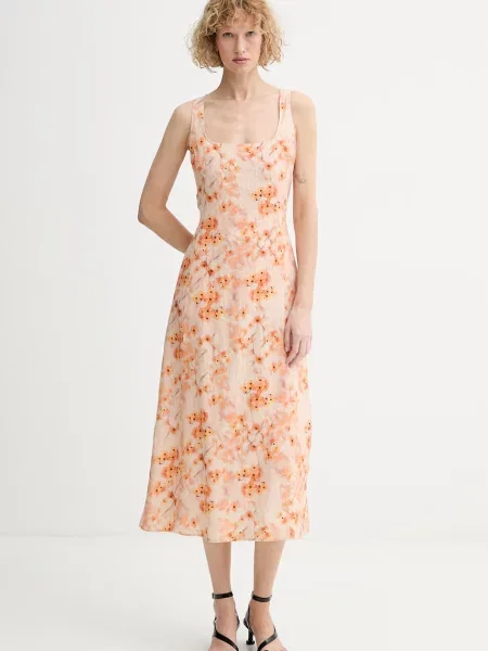 Marc O'Polo rochie de vară din in portocaliu
