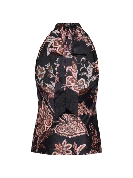 Top Cara Cara cu model floral cu imagine negru