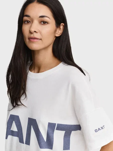 Платье Gant с принтом белое