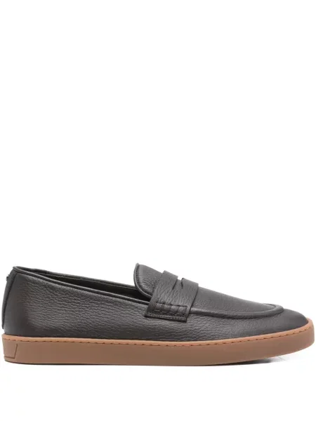 Pantofi loafer Canali din piele maro
