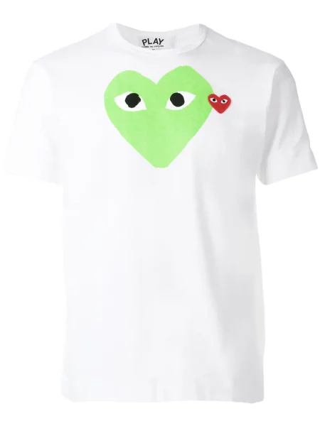 Tricou Comme Des Garcons Play cu imagine alb