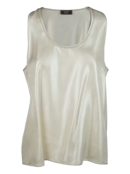 Top Peserico de mătase alb
