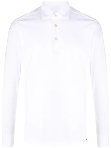 Tricou polo Kiton stretch alb