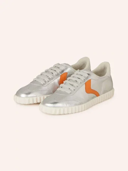 Voile Blanche Sneakersy Ines silber pomarańczowe