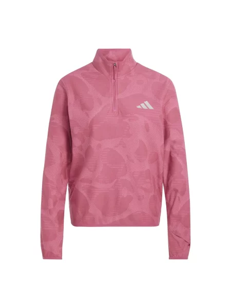 Długi top sportowy Adidas z długim rękawem na siłownię różowy
