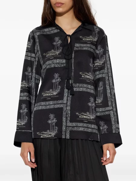 Bluză Allsaints cu imagine negru
