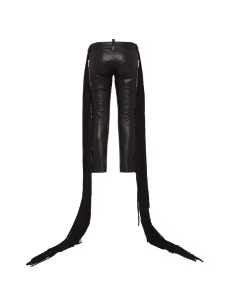 Decupat pantaloni Dsquared2 din piele negru