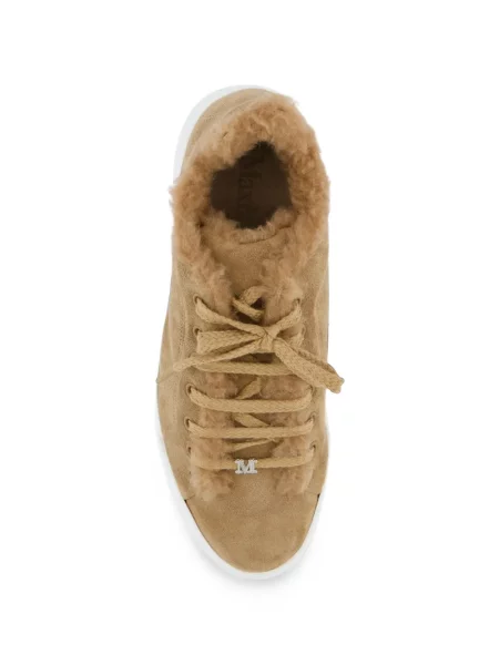 Ursuleț de pluș sneakerși Max Mara din piele de căprioară maro