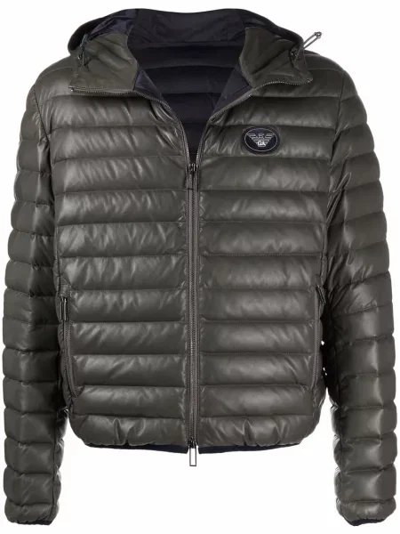 Péřová bunda Emporio Armani s kapucí