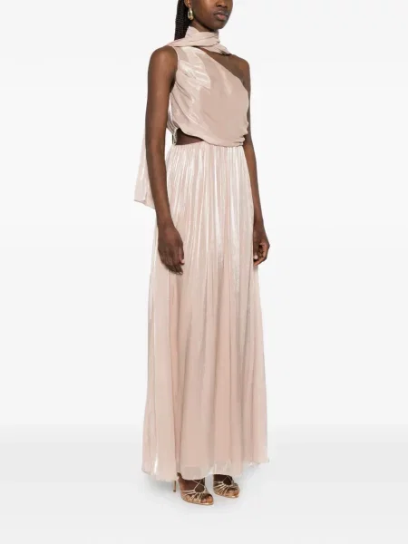 Μάξι φόρεμα Philia Loft με έναν ώμο ροζ