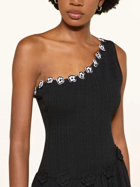 Claudie Pierlot Jednoramienna Sukienka Z Dzianiny schwarz biała