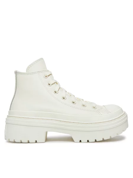Aulinukai Converse Chuck Taylor All Star Lugged Heel Leather Platform balta