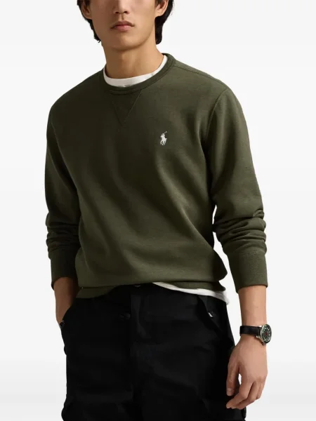 Prugasta majica Polo Ralph Lauren s printom s okruglim izrezom zelena