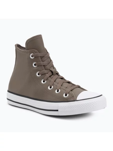 Кеди Converse Chuck Taylor All Star Faux Leather Hi classic taupe/dark matter