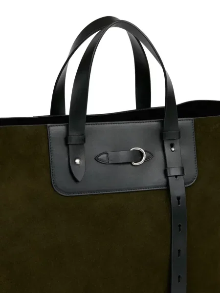 Geantă Maison Margiela din piele de căprioară negru