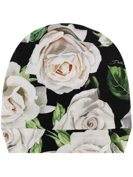 Căciulă Dolce & Gabbana cu model floral cu imagine negru