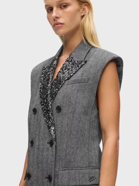 Жилет Karl Lagerfeld з відворотом сірий