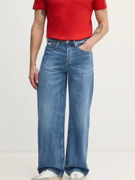 Дънки Calvin Klein Jeans синьо