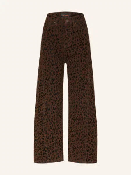 Miss Goodlife Jeansy Cropped Z Aksamitem braun