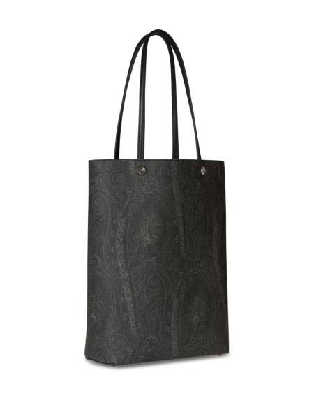 Torba Etro z nadrukiem z wzorem paisley czarna