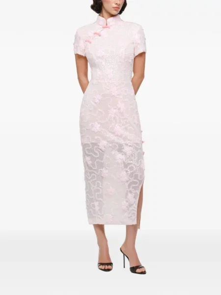 Rochie maxi Anouki cu paiete cu model floral roz