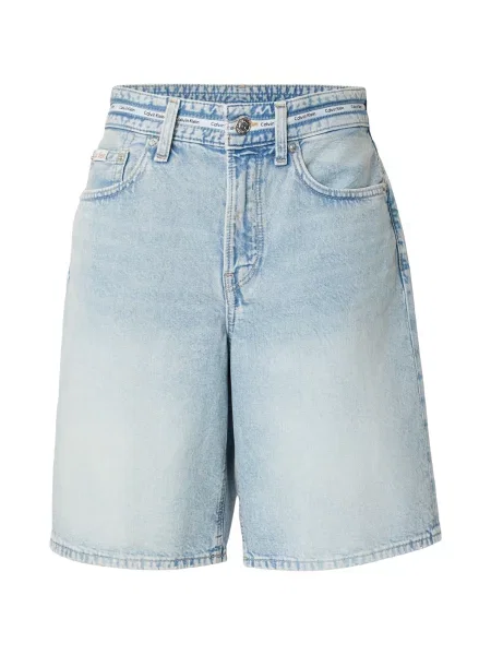 Calvin Klein Jeans Τζιν Logo Tape Bermuda γαλάζιο