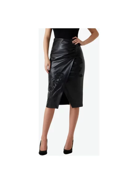 Spódnica skórzana Guess czarna