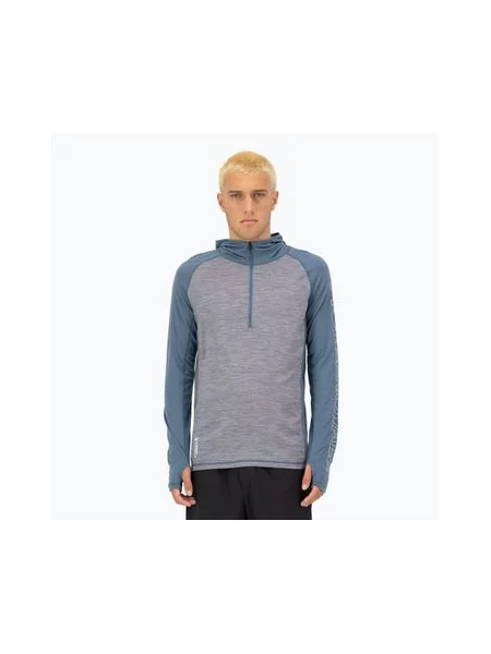 Кофта термічна Mons Royale Temple Tech Hood grey heather/goblin blue сіра