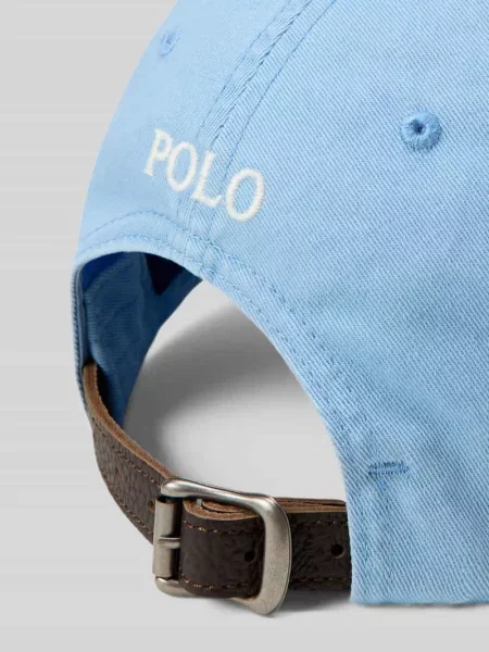 Czapka z daszkiem z czystej bawełny z wyhaftowanym logo Polo Ralph Lauren niebieska