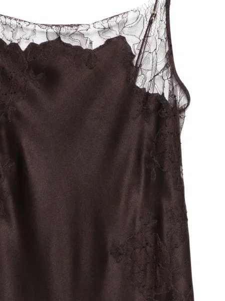 Rochie maxi Carine Gilson de mătase lungă maro