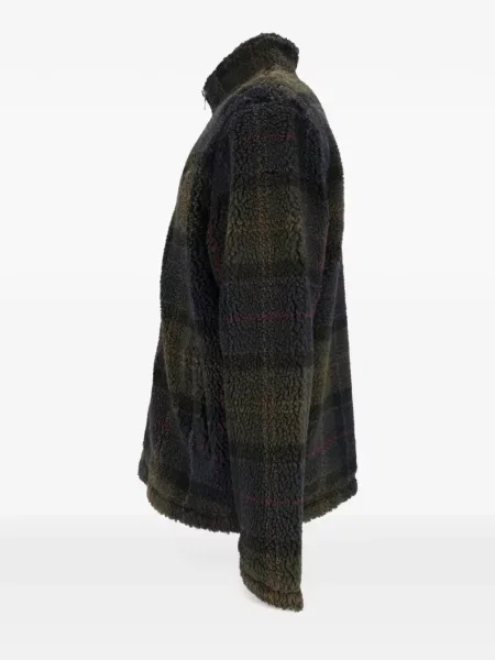 Pulover Barbour din fleece în carouri verde