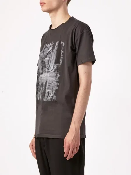 Tricou Leclaireur cu imagine cu imprimeu abstract gri