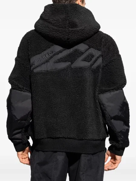 Hanorac cu glugă Dsquared2 din fleece negru