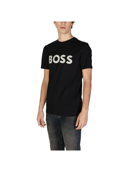 BOSS Tricou Thinking 1 negru alb