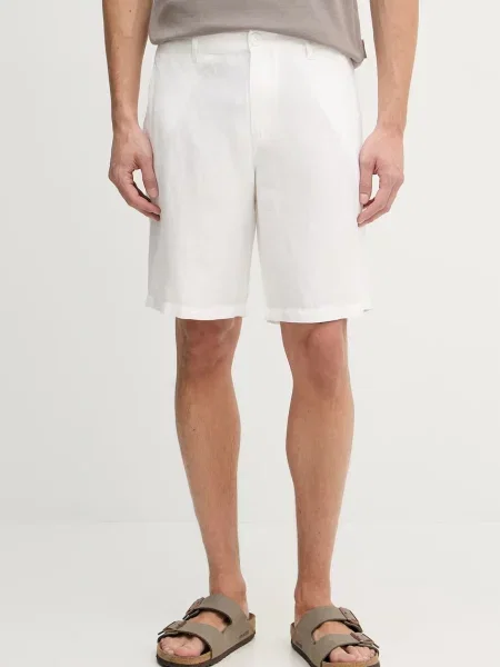 Armani Exchange szorty z lnem białe
