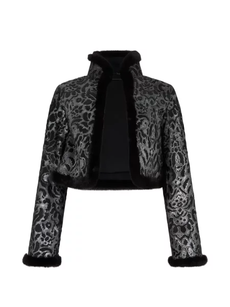 Geacă Moschino cu blană negru