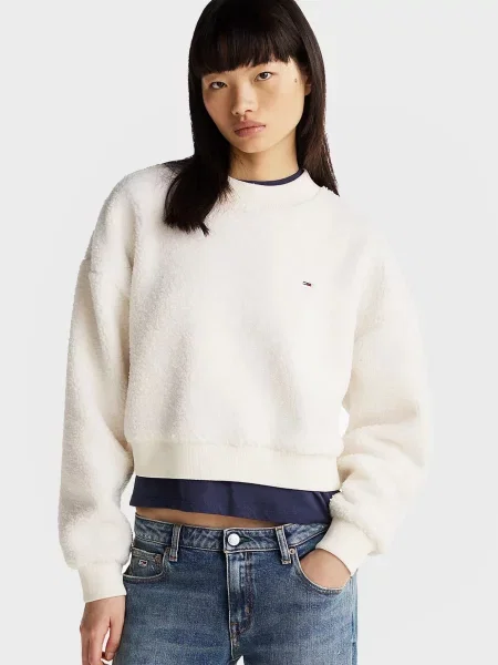 Світшот Tommy Jeans Тедді білий