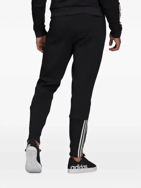 Tricou polo Adidas cu dungi alergare cu autograf negru